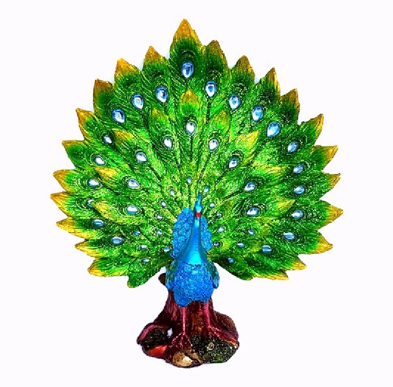 14" Colorful Peacock Statue Home Decor Office Feng Shui Gift 29505 Buy Online